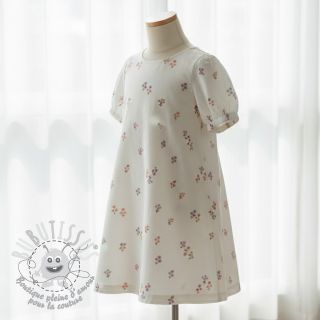 Tissu coton FLANNEL Flowers white