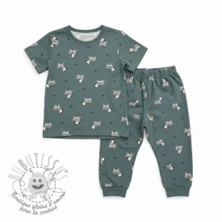 Tissu coton FLANNEL Zebras green
