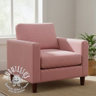 Tissu déco DOBBY Colored stripe cherry