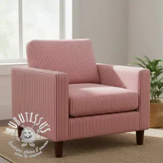 Tissu déco DOBBY Colored stripe cherry