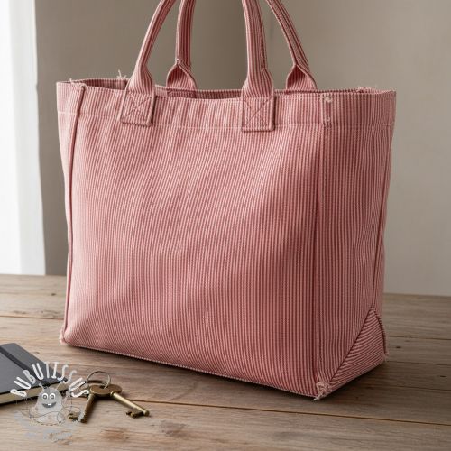 Tissu déco DOBBY Colored stripe poppy red