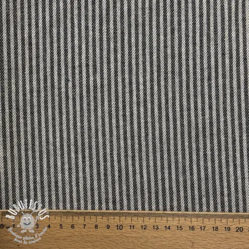 Tissu déco DOBBY Colored stripe black