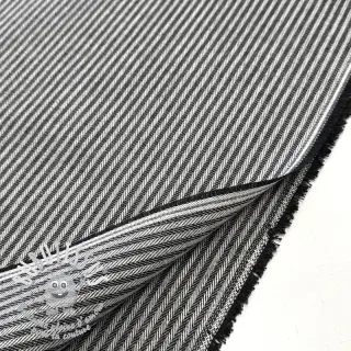 Tissu déco DOBBY Colored stripe black