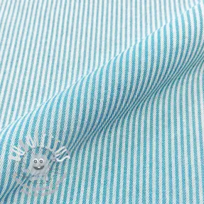 Tissu déco DOBBY Colored stripe turquoise