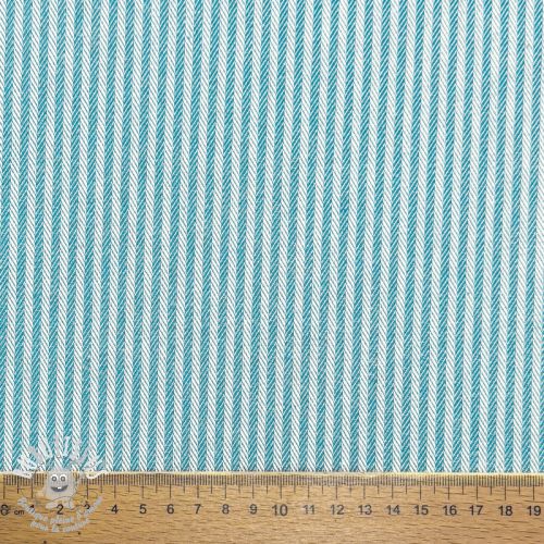 Tissu déco DOBBY Colored stripe turquoise