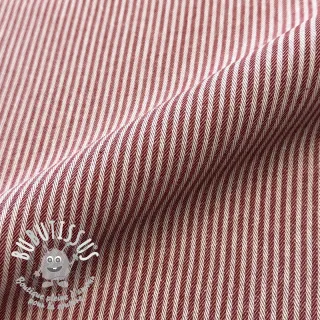 Tissu déco DOBBY Colored stripe burgundy