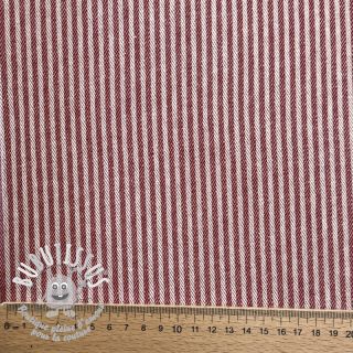 Tissu déco DOBBY Colored stripe burgundy