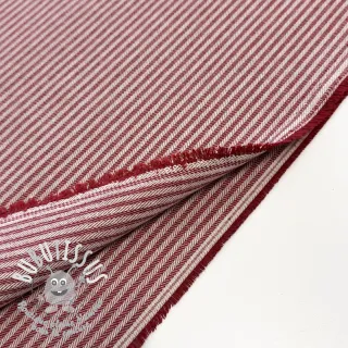 Tissu déco DOBBY Colored stripe burgundy