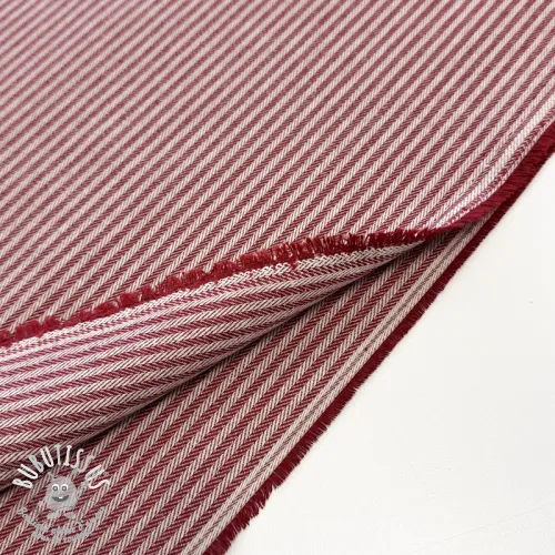 Tissu déco DOBBY Colored stripe burgundy