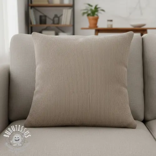 Tissu déco DOBBY Colored stripe coffee