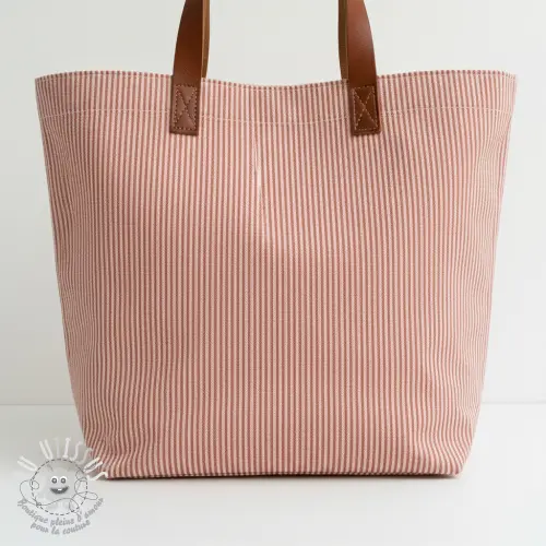 Tissu déco DOBBY Colored stripe dark orange