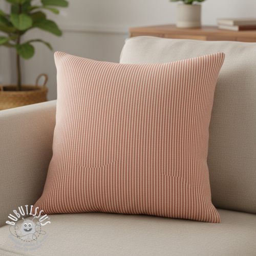 Tissu déco DOBBY Colored stripe dark orange