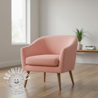 Tissu déco DOBBY Colored stripe coral