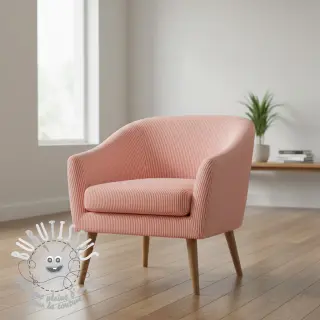 Tissu déco DOBBY Colored stripe coral