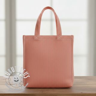 Tissu déco DOBBY Colored stripe coral