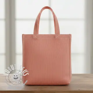 Tissu déco DOBBY Colored stripe coral
