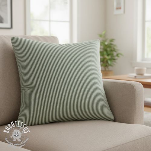 Tissu déco DOBBY Colored stripe bottle green