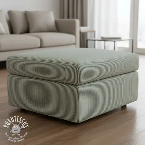 Tissu déco DOBBY Colored stripe bottle green