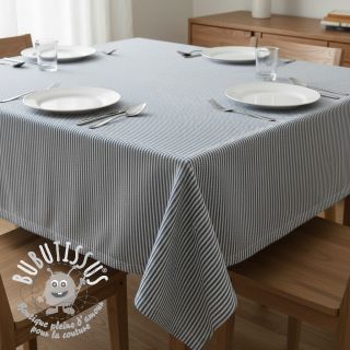 Tissu déco DOBBY Colored stripe blue