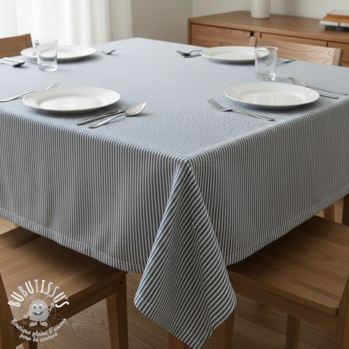 Tissu déco DOBBY Colored stripe blue