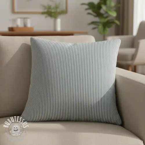 Tissu déco DOBBY Colored stripe blue