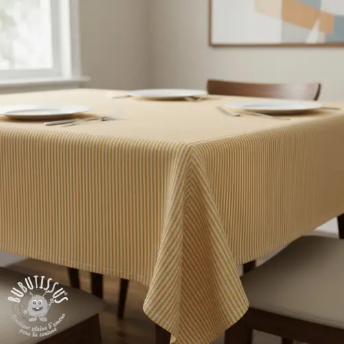 Tissu déco DOBBY Colored stripe ochre