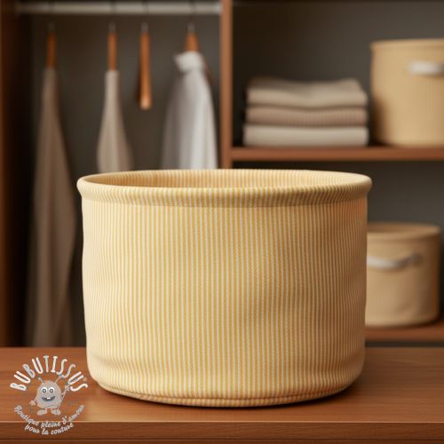 Tissu déco DOBBY Colored stripe warm yellow