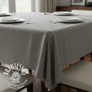 Tissu déco DOBBY Colored stripe graphite