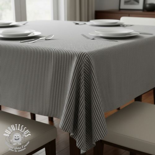 Tissu déco DOBBY Colored stripe graphite