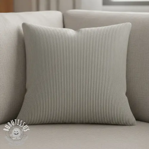 Tissu déco DOBBY Colored stripe graphite