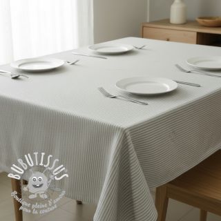 Tissu déco DOBBY Colored stripe light grey