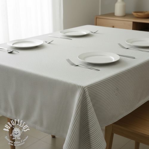 Tissu déco DOBBY Colored stripe light grey