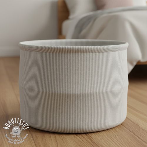 Tissu déco DOBBY Colored stripe light grey