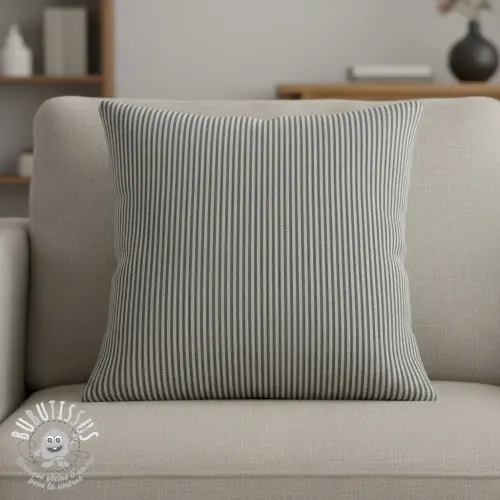 Tissu déco DOBBY Colored stripe black