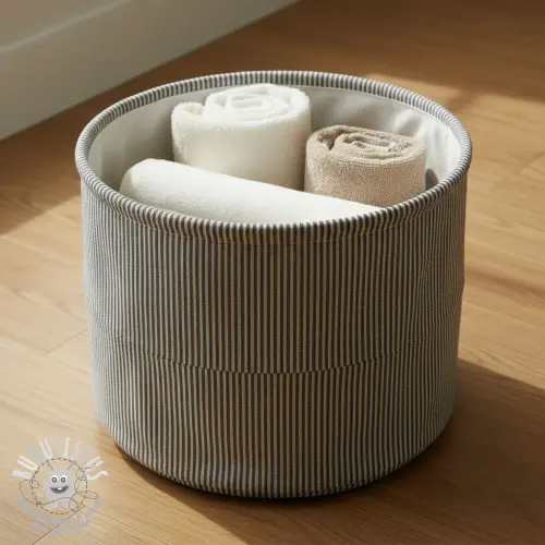 Tissu déco DOBBY Colored stripe black