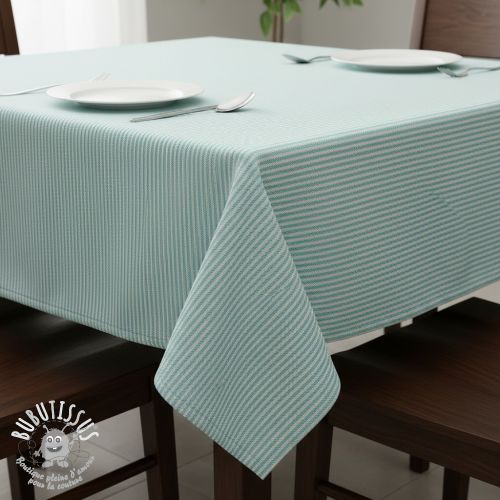 Tissu déco DOBBY Colored stripe mint