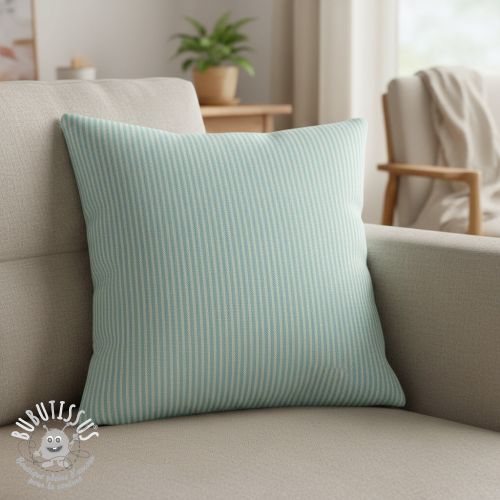 Tissu déco DOBBY Colored stripe mint