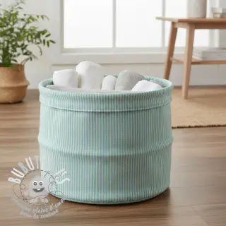Tissu déco DOBBY Colored stripe mint