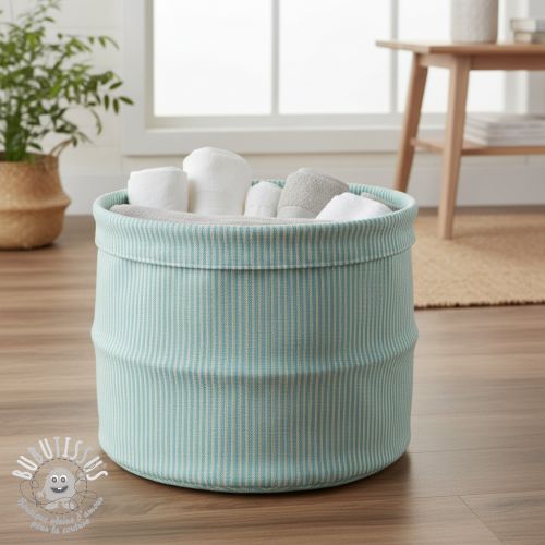 Tissu déco DOBBY Colored stripe mint