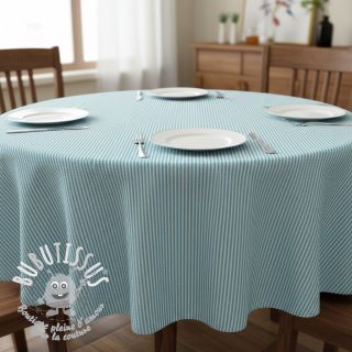 Tissu déco DOBBY Colored stripe turquoise