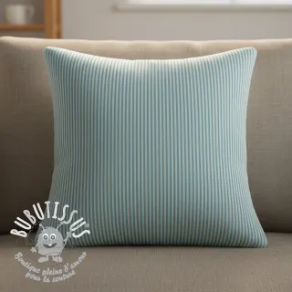 Tissu déco DOBBY Colored stripe turquoise