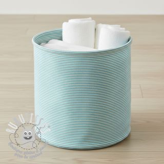 Tissu déco DOBBY Colored stripe turquoise