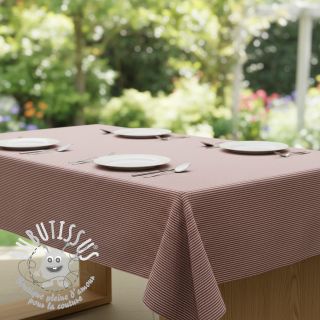 Tissu déco DOBBY Colored stripe burgundy