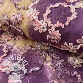 Tissu coton TIE DYE EMBROIDERY Eva tape design D