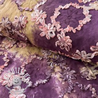 Tissu coton TIE DYE EMBROIDERY Eva tape design D