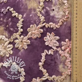 Tissu coton TIE DYE EMBROIDERY Eva tape design D