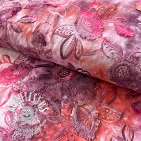 Tissu coton TIE DYE EMBROIDERY Flora design D