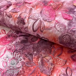 Tissu coton TIE DYE EMBROIDERY Flora design D