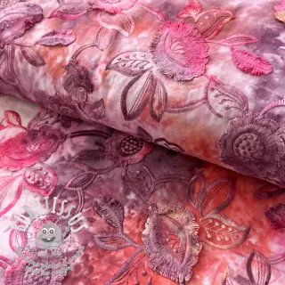 Tissu coton TIE DYE EMBROIDERY Flora design D