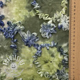 Tissu coton TIE DYE EMBROIDERY Eva tape design A